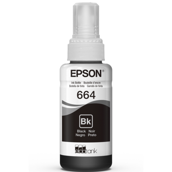 Epson T664 - 70 ml - negro - recarga de tinta - para Epson L110, L200, L310, L380, L395, L495, L575, L606, L655, L656, L1300, L1455